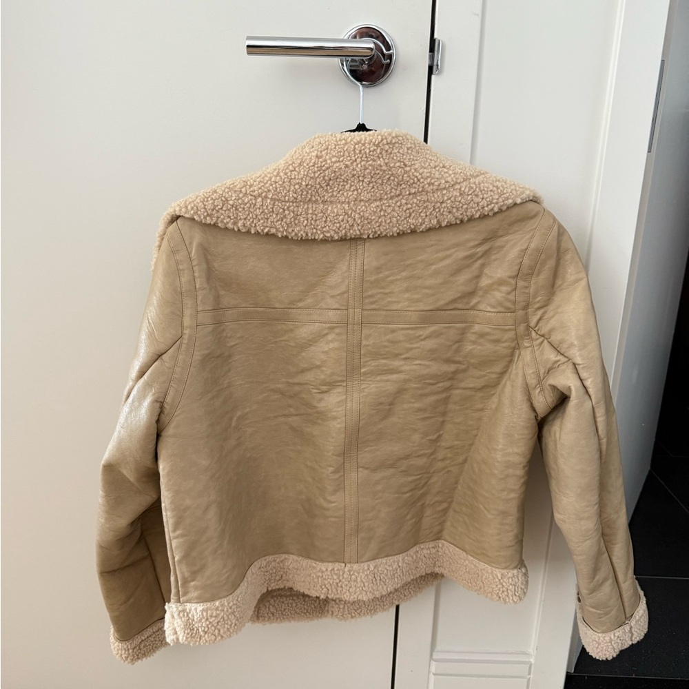 Tan Teddy Jacket With Shearling Lining - image 2